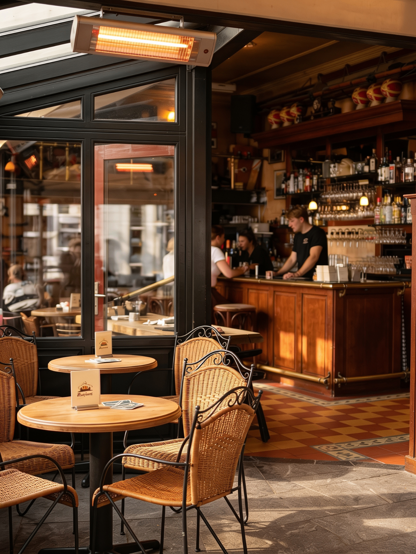 De verwarmde serre van Café de Doedel